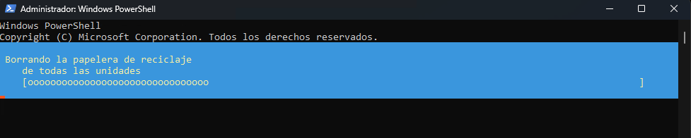 Comando Clear-RecycleBin en PowerShell para vaciar la papelera