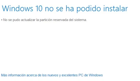 Windows 10 error partición