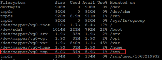 xfs_growfs /dev/mapper/vg0-tmp