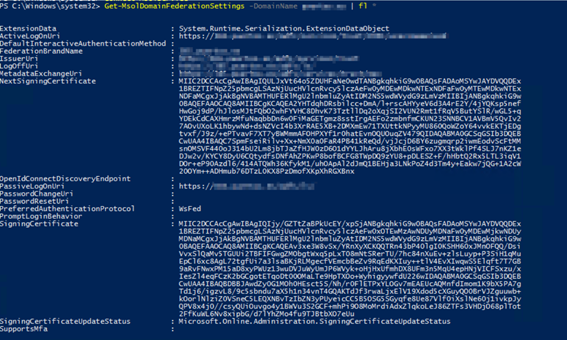 get-MsolDomainFederationSettings