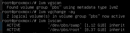 Activación manual de volúmenes LVM en Proxmox Backup Server