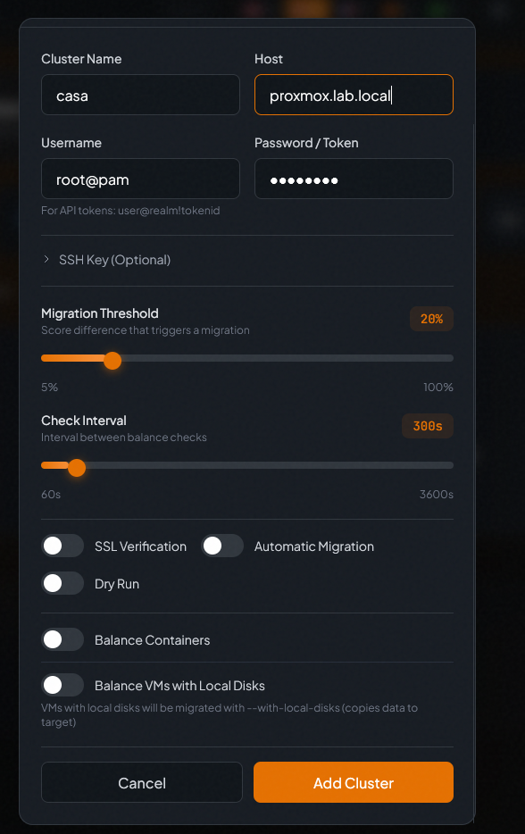 configuracion cluster pegaprox proxmox