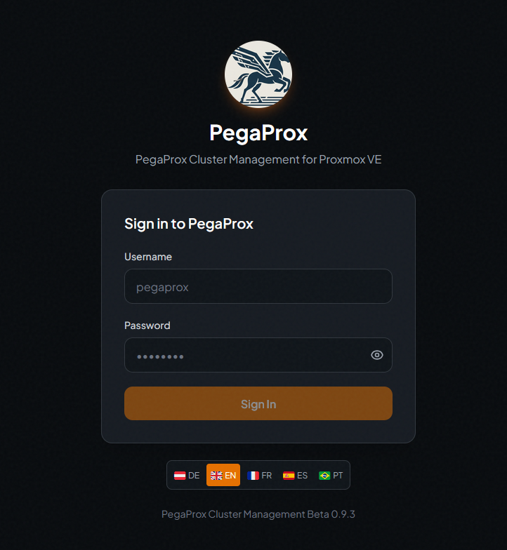 pegaprox funcionando correctamente tras actualizar