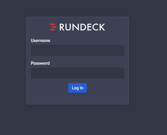 Acceso despues de instalar Rundeck en Proxmox
